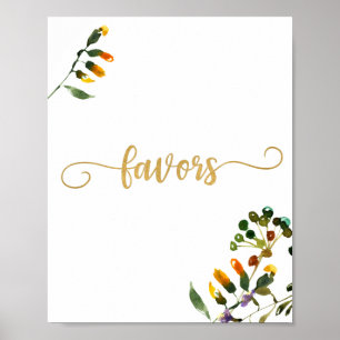 Wildflower favours sign