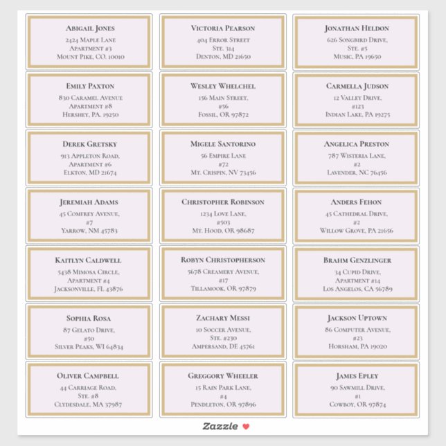 Wildflower Fern Lavender Wedding Guest Address (Sheet)