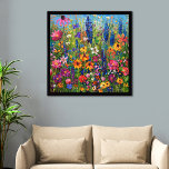 Wildflower field Acrylic painting Faux Canvas Print<br><div class="desc">Colourful Drawing of Wildflower field in Acrylic painting</div>