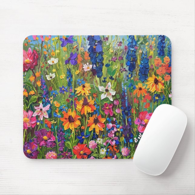 Wildflower field Acrylic painting Mouse Pad (With Mouse)