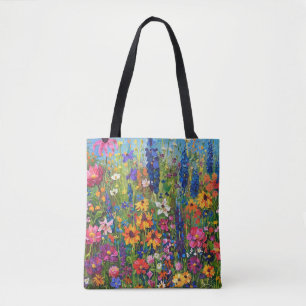 Wildflower field Acrylic painting Tote Bag