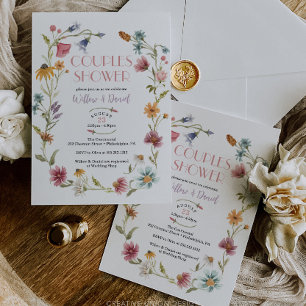 Wildflower Field Boho Couples Shower Invitation