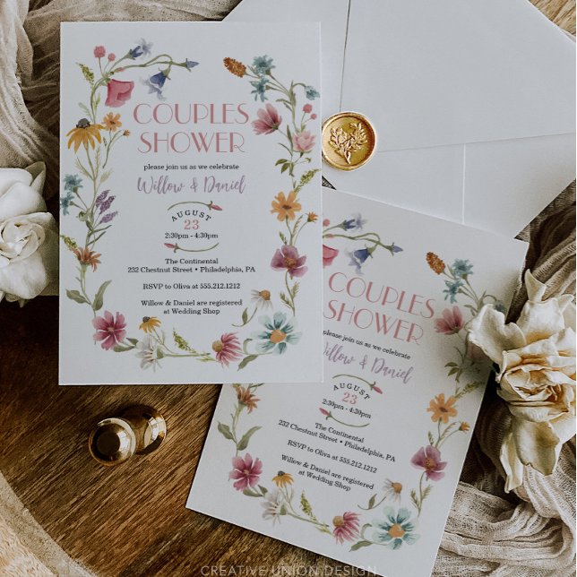 Wildflower Field Boho Couples Shower Invitation (Creator Uploaded)