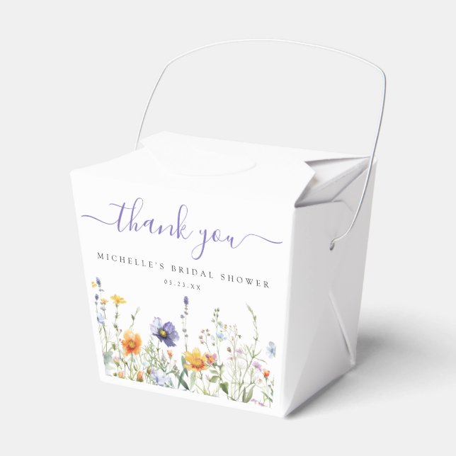 Wildflower Field Bridal Shower Favour Boxes (Front Side)
