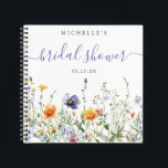Wildflower Field Bridal Shower Guest Book<br><div class="desc">This design features a colourful border of watercolor wildflowers in shades of purple,  gold,  green,  and blue.</div>