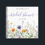 Wildflower Field Bridal Shower Guest Book<br><div class="desc">This design features a colourful border of watercolor wildflowers in shades of purple,  gold,  green,  and blue.</div>