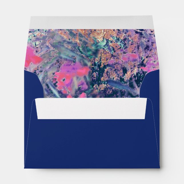 Wildflower Field Impressionism-Blue Pink Envelope (Back (Bottom))