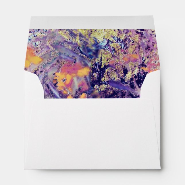 Wildflower Field Impressionism-Blue Yellow Envelope (Back (Bottom))