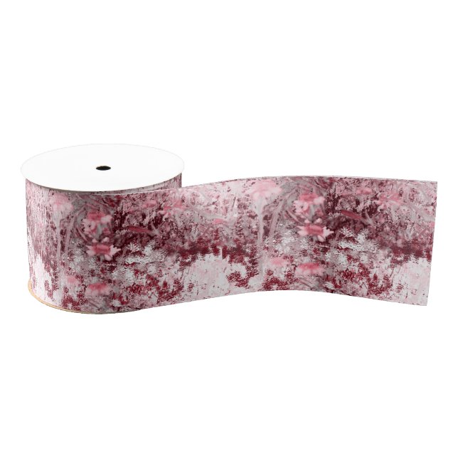 Wildflower Field Impressionism-Mauve Grosgrain Ribbon (Spool)
