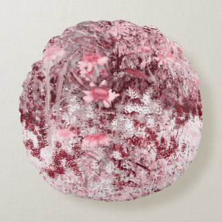 Wildflower Field Impressionism-Mauve Round Cushion