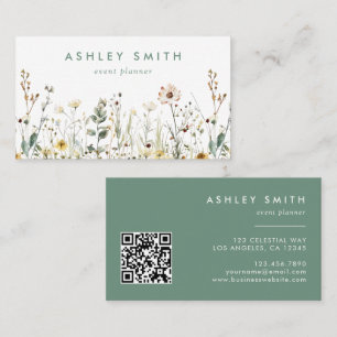 Wildflower Field QR Code Business Card