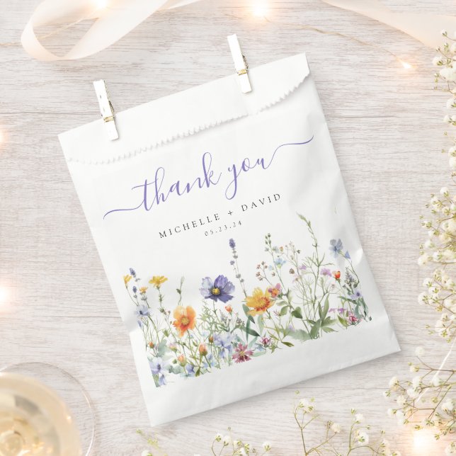 Wildflower Field Wedding Favour Bag (Clipped)