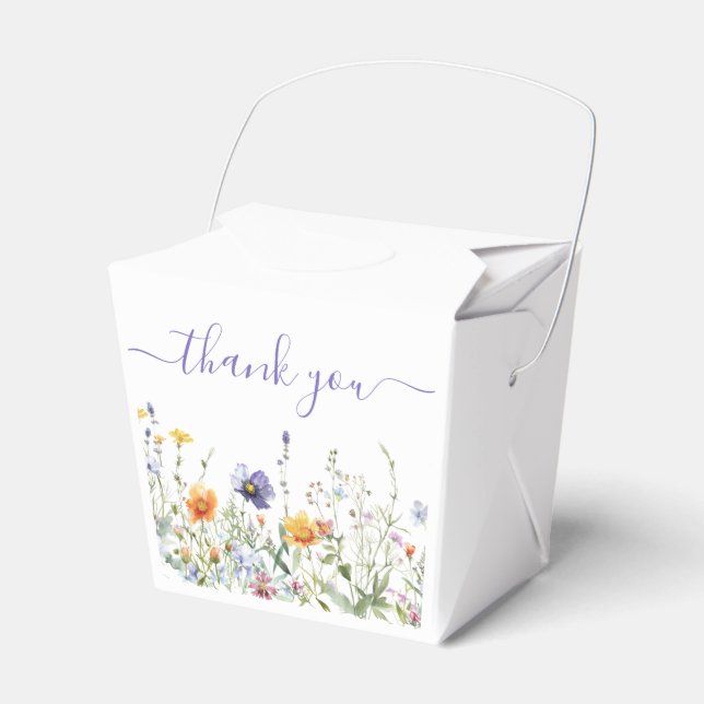 Wildflower Field Wedding Favour Box (Front Side)