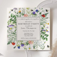 Wildflower Fields and Honey Bees Birthday