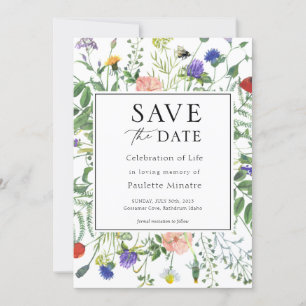 Wildflower Fields Celebration of Life Save Date Invitation