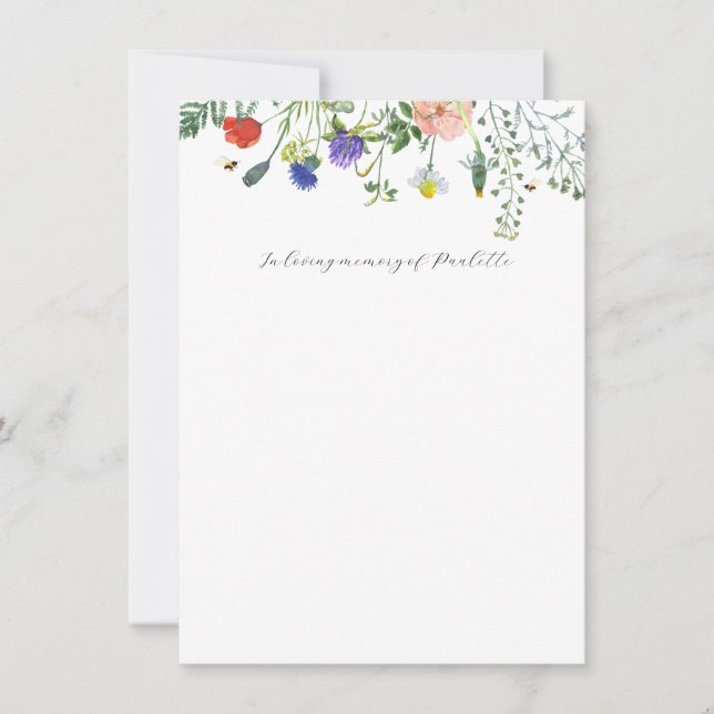 Wildflower Fields In Loving Memory Card (Front)