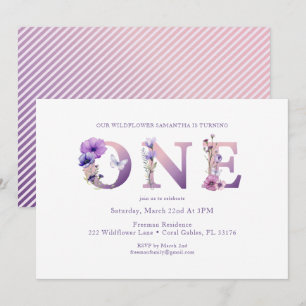 Wildflower First Birthday Party Invite