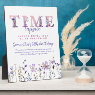Wildflower First Birthday Time Capsule Sign Plaque