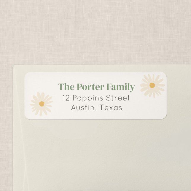 Wildflower Flight Daisy Return Address Label (Wildflower Flight - Return Address Label)
