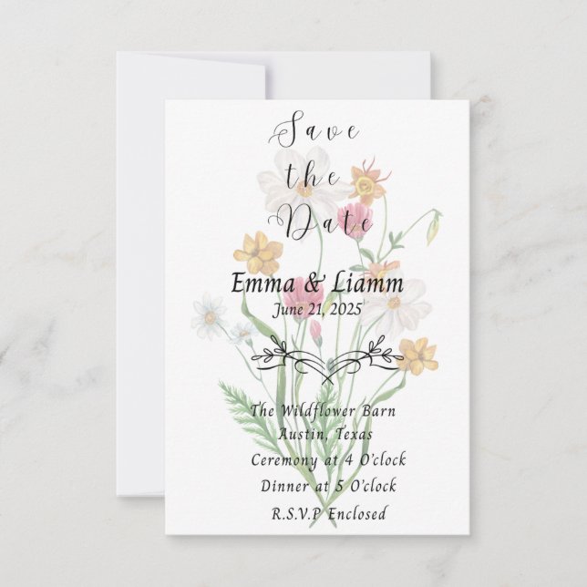 Wildflower Fling Save The Date Card (Front)