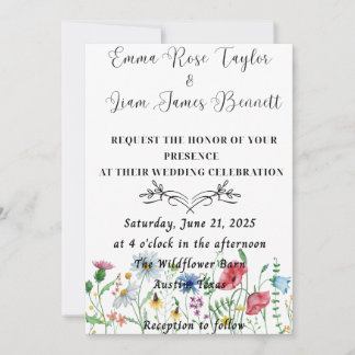 Wildflower Fling Wedding Invitation