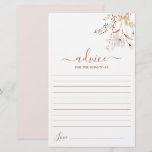 Wildflower Floral Advice for the Mum To Be card