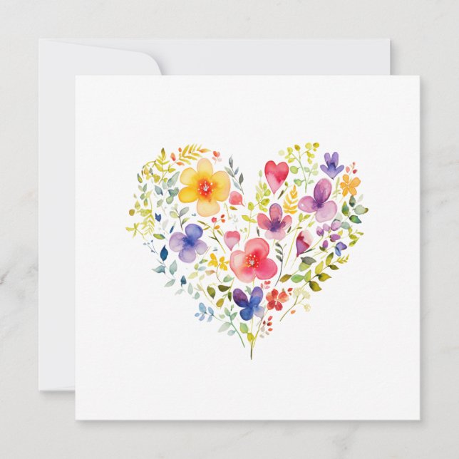 Wildflower Floral All Occasion Note Card Blank (Front)