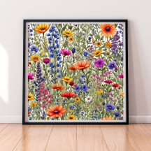 Wildflower Floral All-Over Print Poster