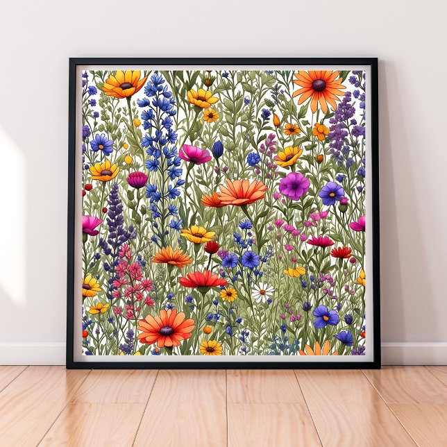 Wildflower Floral All-Over Print Poster (Wildflower Floral All-Over Print Poster)