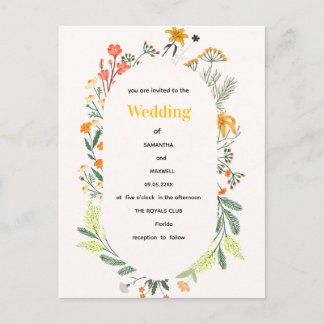 Wildflower Floral Arch Garden Party Invitation Postcard