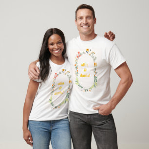 Wildflower Floral Arch Garden Party Invitation T-Shirt