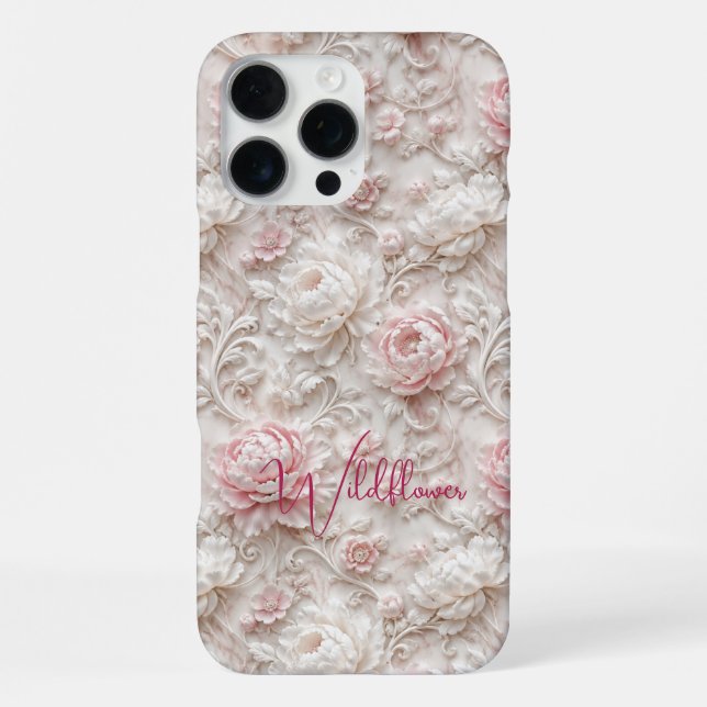 Wildflower Floral Art iPhone 16 Pro Max Case  (Back)