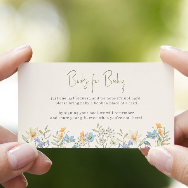 Wildflower floral baby shower book request enclosure card (Creator Uploaded)