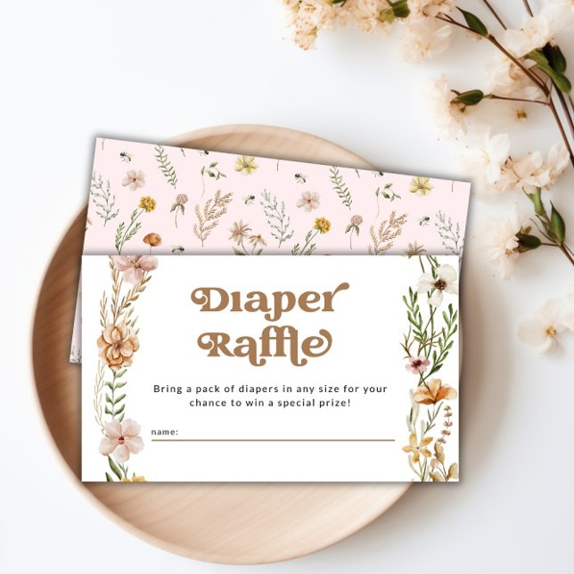 Wildflower Floral Baby Shower Diaper Raffle Enclosure Card (Wildflower Floral Baby Shower Diaper Raffle Enclosure Card)