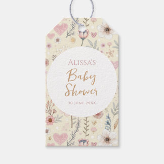 Wildflower Floral  Baby Shower Favour Gift Tags