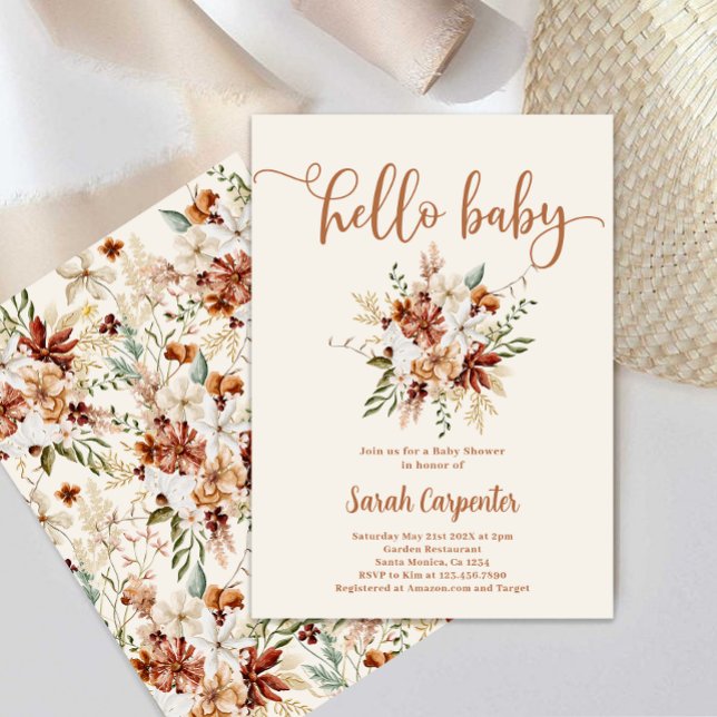 Wildflower floral baby shower girl Invitation (Creator Uploaded)