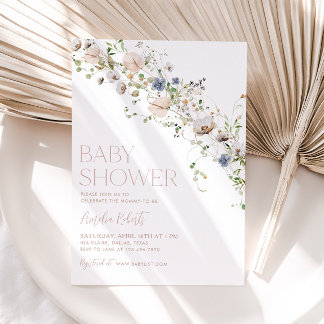Wildflower Floral Baby Shower Invitation