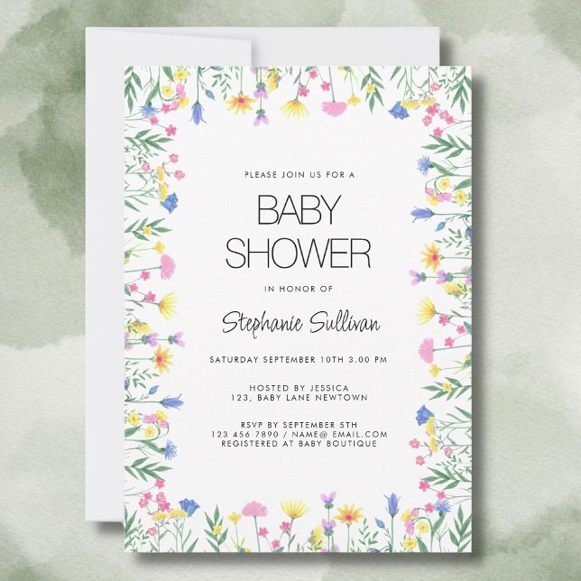 Wildflower Floral Baby Shower Invitation (Creator Uploaded)