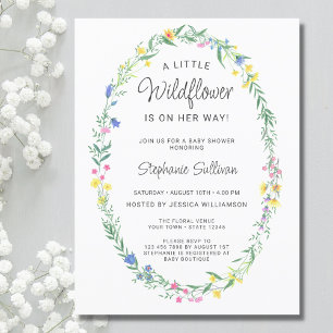 Wildflower Floral Baby Shower Invitation Postcard