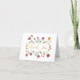 Wildflower Floral Baby Shower or Birthday Thank Yo You Card