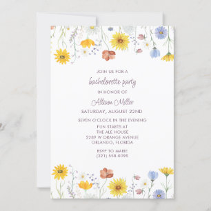 Wildflower Floral Bachelorette Party Invitation