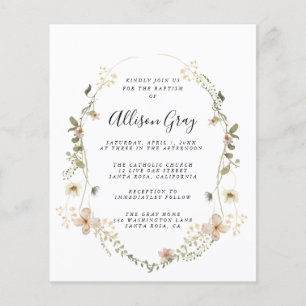 Wildflower Floral Baptism   Budget  Flyer
