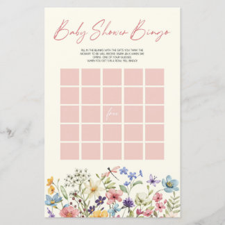 Wildflower Floral Bingo Baby Shower Game