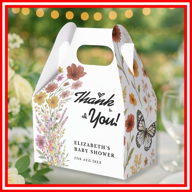 Wildflower Floral Boho Baby Shower Thank You Favour Box (Creator Uploaded)