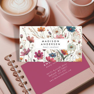Wildflower Floral Botanical Modern Business Card