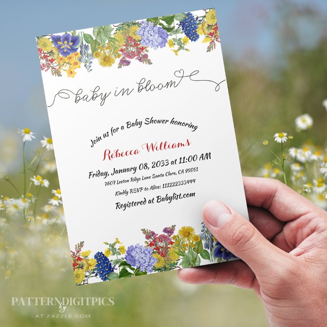 Wildflower Floral Boy Girl Baby in Bloom Shower Invitation (Creator Uploaded)