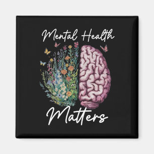 Wildflower Floral Brain Mental Health Awareness Mo Magnet