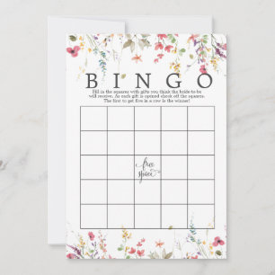 Wildflower Floral Bridal Shower Bingo Game shower  Invitation
