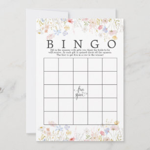 Wildflower Floral Bridal Shower Bingo Game shower  Invitation
