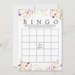 Wildflower Floral Bridal Shower Bingo Game shower  Invitation
